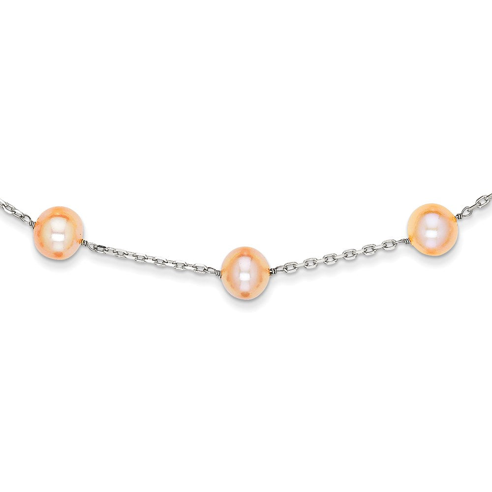 14K WG Cream Color FW Cultured Pearl Necklace, 18 mm