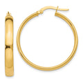 14k 4x30mm Polished Tube Hoop Earrings, 25 x 4 mm