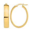 14k 5.75x31mm Polished Oval Tube Hoop Earrings, 18 x 5.75 mm