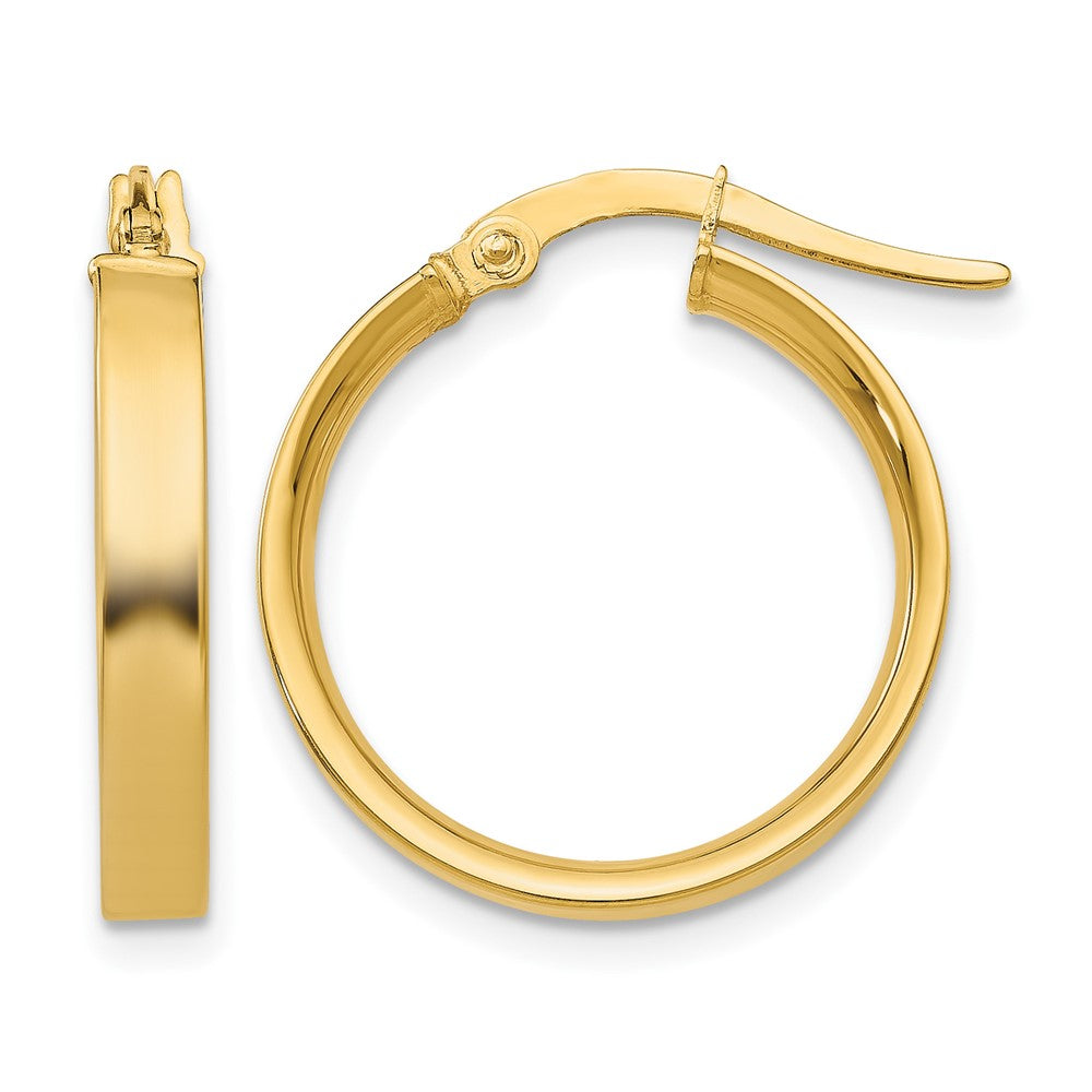 14K 3x16mm Tube Hoop Earrings, 16 x 3 mm