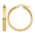 14K 3x25mm Tube Hoop Earrings, 21 x 3 mm