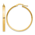 14K 3x33mm Tube Hoop Earrings, 33 x 3 mm