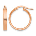 14K Rose Gold 3x16mm Tube Hoop Earrings, 16 x 3 mm