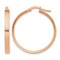 14K Rose Gold 3x29mm Tube Hoop Earrings, 27 x 3 mm