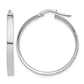 14K White Gold 3x29mm Tube Hoop Earrings, 27 x 3 mm