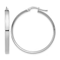 14K White Gold 3x33mm Tube Hoop Earrings, 33 x 3 mm
