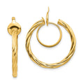 14K 2.25x24mm Polished Twisted Tube Hoop Non-pierced Earrings, 24 x 2.25 mm