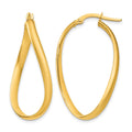 14k 3mm Twisted Oval Hoop Earrings, 18 x 3 mm