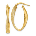 14ky Oval Twist Hoop Earrings, 10 x 4 mm