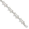 Sterling Silver Pig Bracelet, 7 x 10 mm