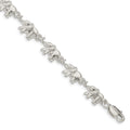 Sterling Silver Elephants Bracelet, 7 x 7 mm