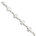 Sterling Silver Crosses Bracelet, 7 mm