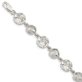 Sterling Silver Seashells and Sand Dollars Bracelet, 7 x 12 mm
