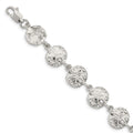 Sterling Silver Sand Dollars Bracelet, 7 x 12 mm