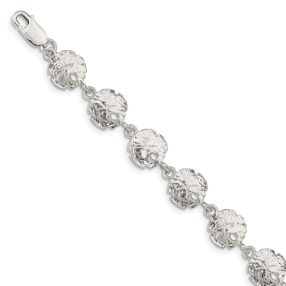 Sterling Silver Sand Dollars Bracelet, 7 x 10 mm
