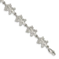 Sterling Silver Frogs Bracelet, 7 x 11 mm