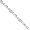 Sterling Silver Polished Elephant Bracelet, 7.5 x 7 mm