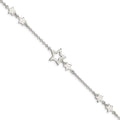 Sterling Silver Star Bracelet, 7.5 x 14 mm