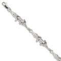 Sterling Silver Alligator Bracelet, 7 x 11 mm
