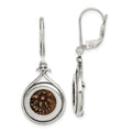 Ancient Coins Sterling Silver and Bronze Antiqued Widow's Mite Coin Leverback Dangle Earrings with a Certificate of Authenticity, 39 x 16 mm