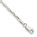 Sterling Silver 2.2mm Diamond-cut Long Link Cable Chain, 7 x 2.2 mm