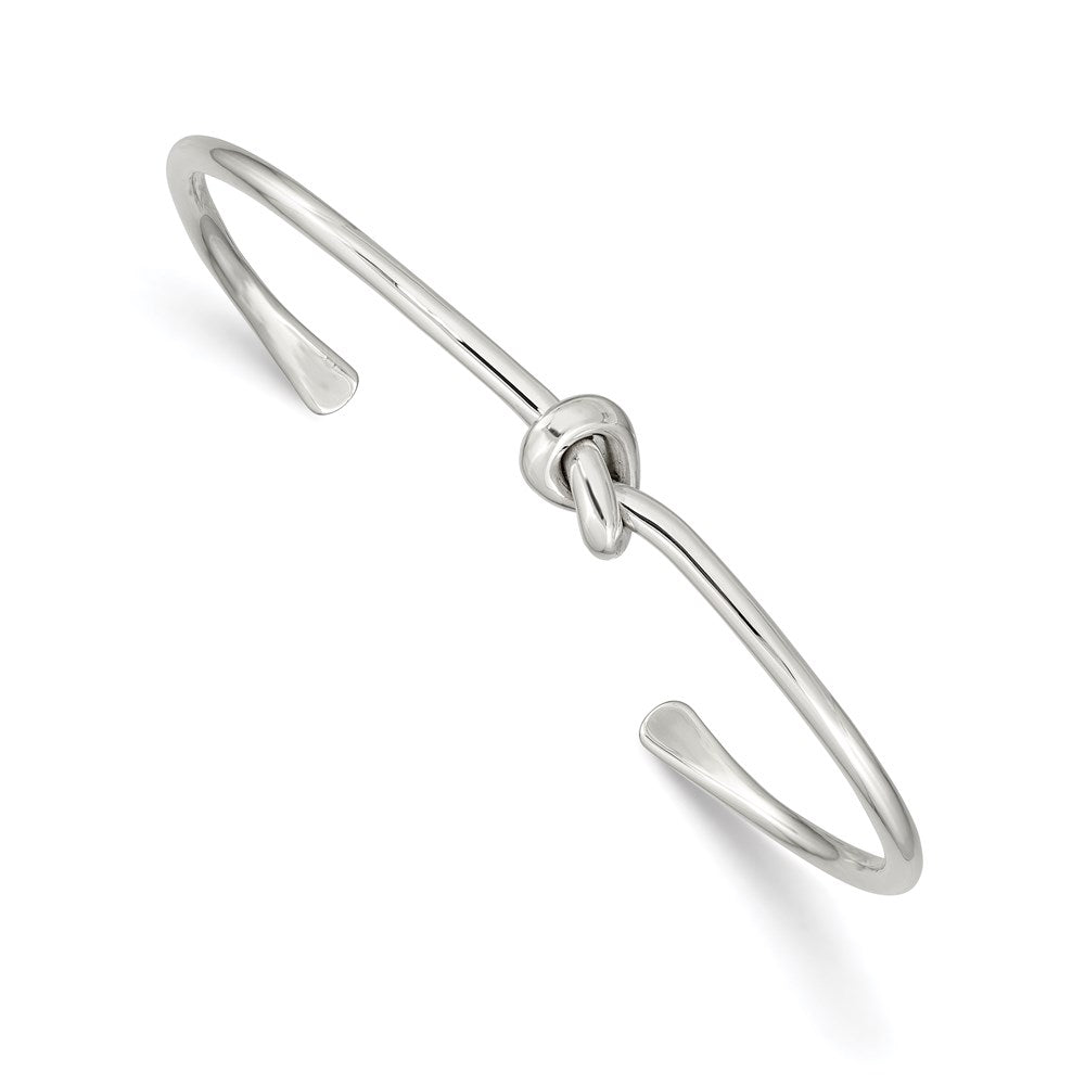 Sterling Silver Polished Knot Bangle, 7 mm