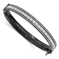 Sterling Silver Ruthenium-plated Glitter Infused Bangle, 39.5 mm