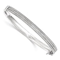 Sterling Silver with Glitter Hinged Bangle, 10.2 mm