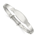 Sterling Silver Polished Adjustable ID Baby Bangle Bracelet, 6 x 7.75 mm