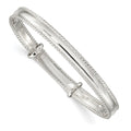 Sterling Silver Polished Milgrain 4.75mm Adjustable Children's Bangle, 4.75 mm