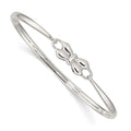 Sterling Silver Polished Bow Baby Bangle Bracelet, 5.35 mm