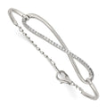 Sterling Shimmer Sterling Silver Rhodium-plated 33 Stone CZ Infinity Symbol Bracelet, 7 x 9.88 mm