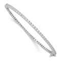 Sterling Shimmer Sterling Silver Rhodium-plated 68 Stone CZ Hinged Bangle Bracelet, Size 7, 2.35 mm