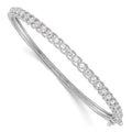 Sterling Shimmer Sterling Silver Rhodium-plated 25 Stone CZ Hinged Bangle Bracelet, 4.27 mm