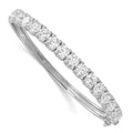 Sterling Shimmer Sterling Silver Rhodium-plated 15 Stone CZ Hinged Bangle Bracelet, 6.2 mm