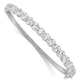 Sterling Shimmer Sterling Silver Rhodium-plated 17 Stone CZ Hinged Bangle Bracelet, 5.4 mm