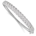 Sterling Shimmer Sterling Silver Rhodium-plated 349 Stone CZ Hinged Bangle Bracelet, 8.3 mm