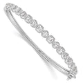 Sterling Shimmer Sterling Silver Rhodium-plated 17 Stone CZ Hinged Bangle Bracelet, 5.1 mm