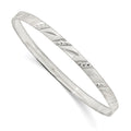 Sterling Silver 5mm Diamond Cut Slip-on Bangle, 8 x 5 mm, 7.36 g
