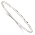 Sterling Silver Diamond Cut Slip-on Bangle, 8 x 5 mm, 5.17 g