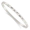 Sterling Silver Diamond Cut Slip-on Bangle, 8 x 5 mm, 7.37 g