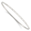 Sterling Silver Diamond Cut Slip-on Bangle, 8 x 2.5 mm, 5.11 g