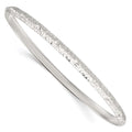 Sterling Silver Diamond Cut Slip-on Bangle, 8 x 3.75 mm
