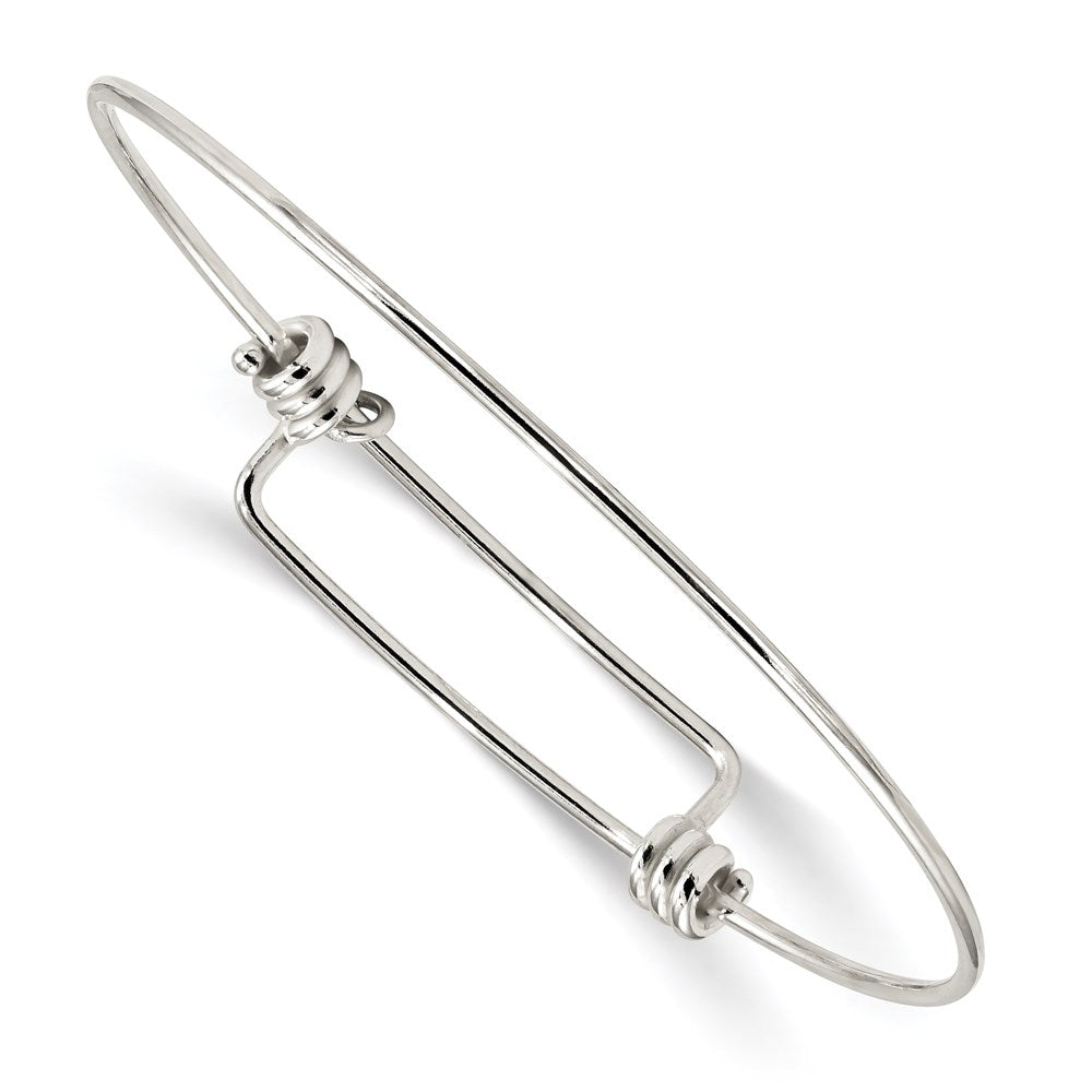 Sterling Silver Polished Expandable Slip-On Bangle, 7.5 x 1.5 mm
