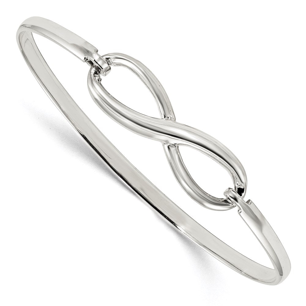 Sterling Silver Infinity Bangle Bracelet, 7 x 3.3 mm