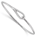 Sterling Silver Rhodium-plated Polished Bangle, 2.4 mm