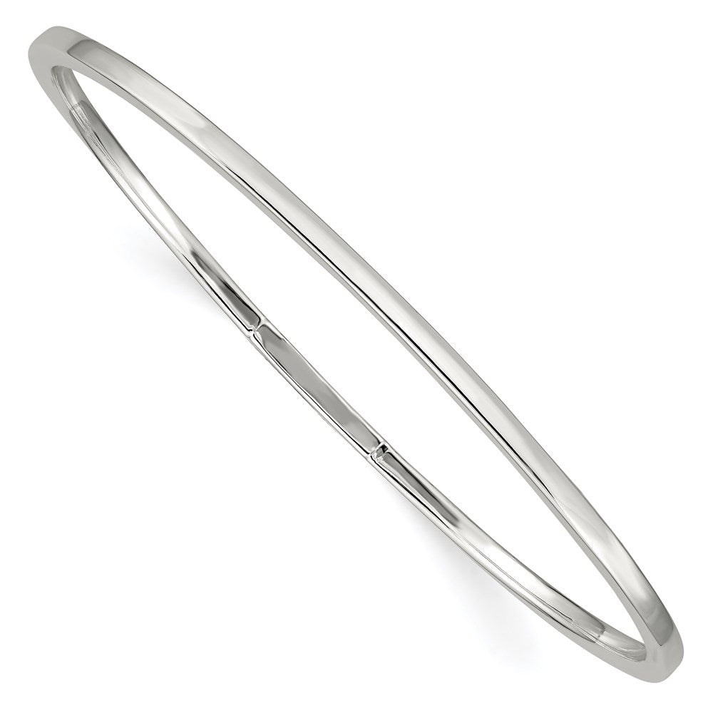 Sterling Silver 2mm Squared Edge Slip-on Bangle Bracelet, 2 mm