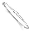 Sterling Silver Rhodium-plated CZ Hinged Bangle, 2.3 mm