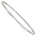 Sterling Silver Rhodium-plated 2mm Slip-on Bangle Bracelet, 8 x 2 mm