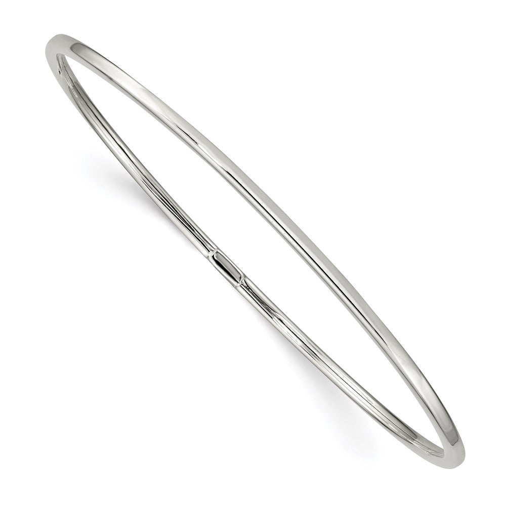 Sterling Silver 2mm Fancy Slip-on Bangle Bracelet, 8 x 2 mm